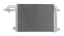 KRONTEK condenser: an aluminium air-conditioning condenser with its receiver drier bottle and pipe fittings