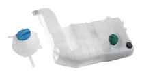 KRONTEK expansion tanks: two translucent coolant reservoirs with their caps, level marks and hose fittings